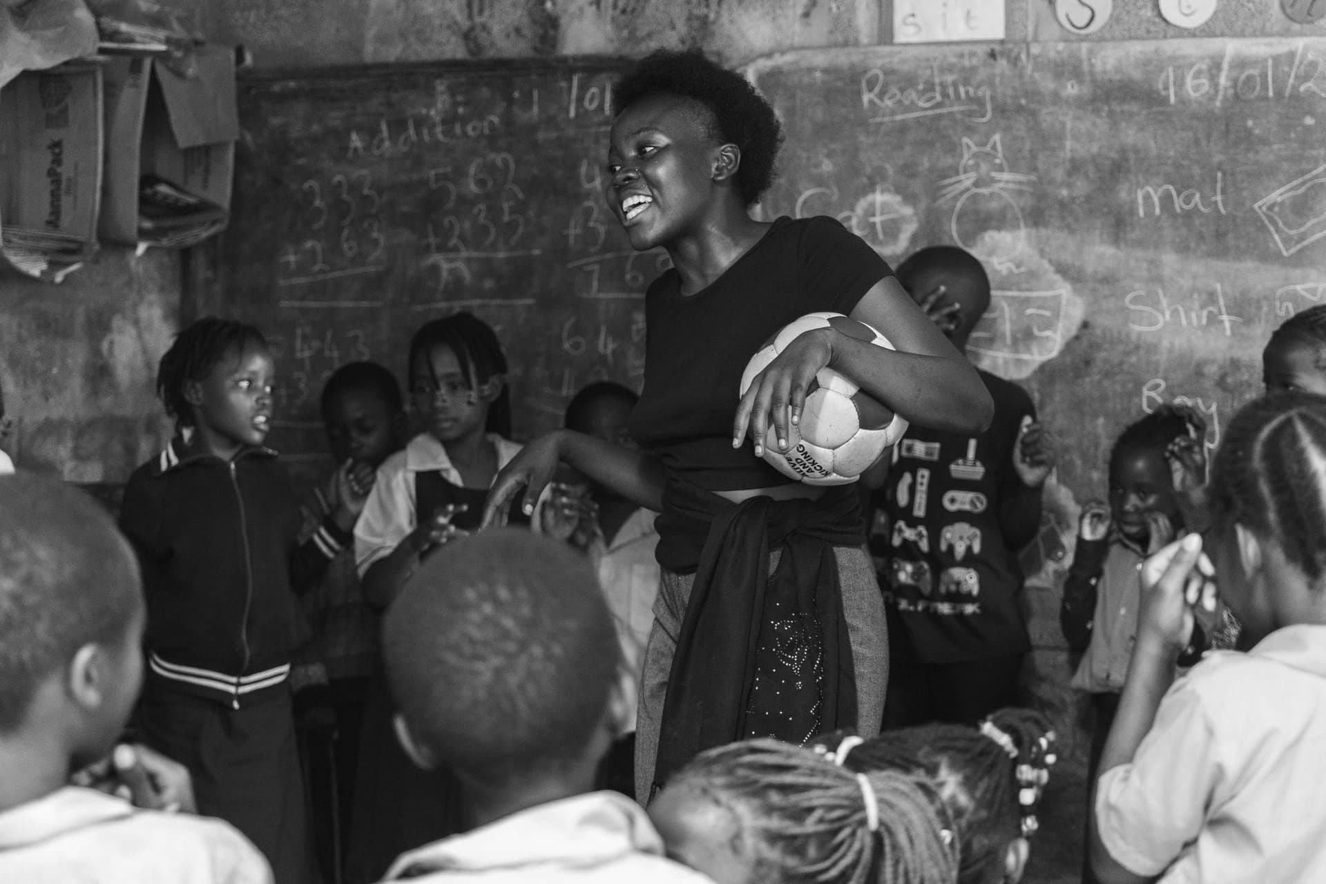 Group of sponsored children smiling together